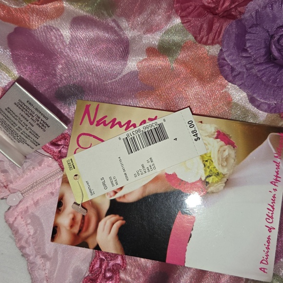 NANNETTE NEW Fancy Dress With Flowers & Ribbon Pink Purple Multicolored Sz 4 NWT - Picture 12 of 12